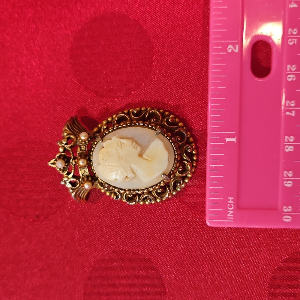 Vintage Florenza Real Cameo Brooch/Pendent - Picture 3 of 9
